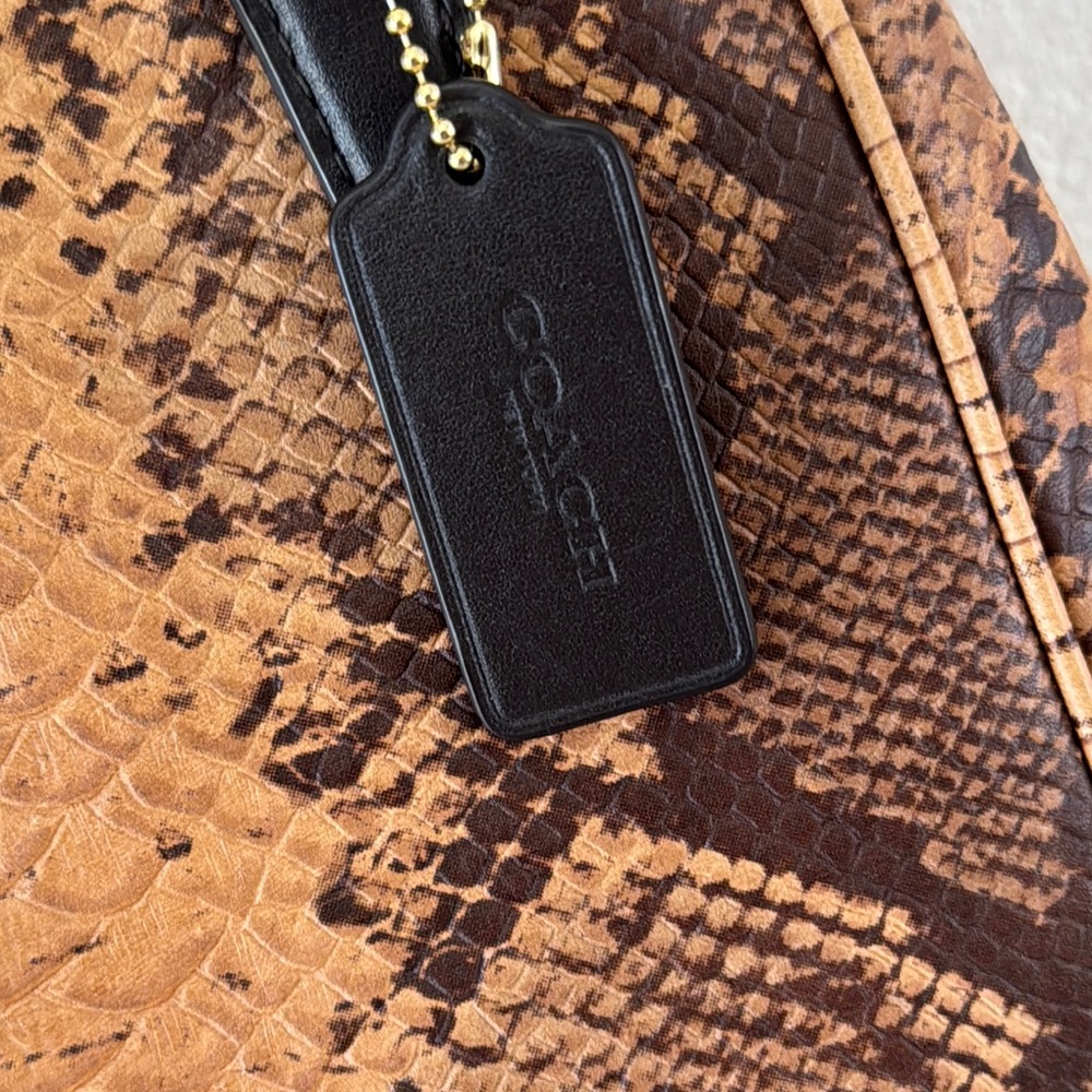 Coach Minetta Python Embossed Leather Crossbody B… - image 4